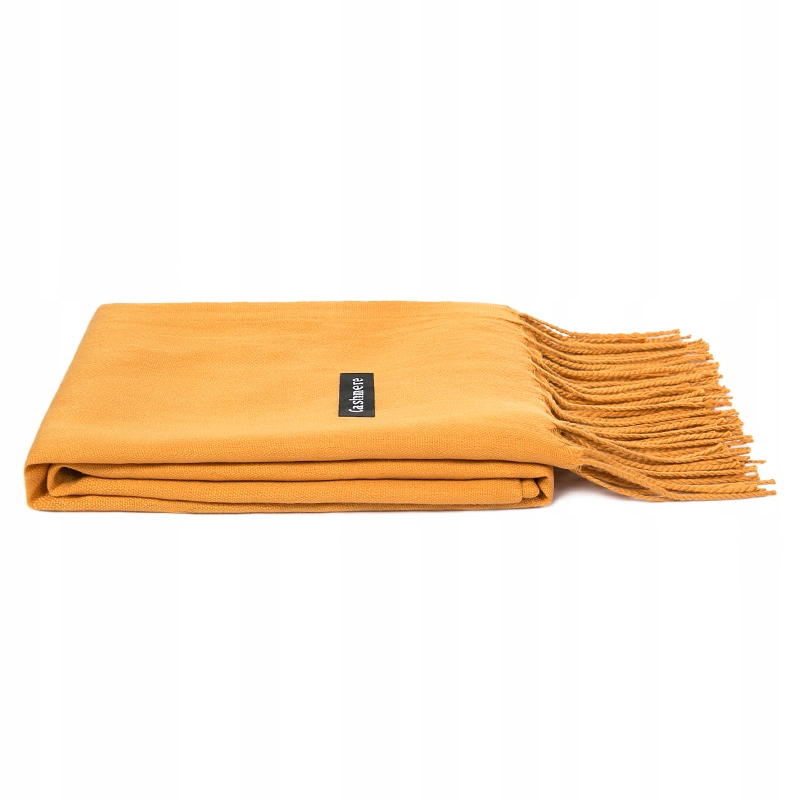 DUŻY SZAL szalik kaszmirowy KASZMIR MUSZTARDOWY EAN (GTIN) 4053030321146