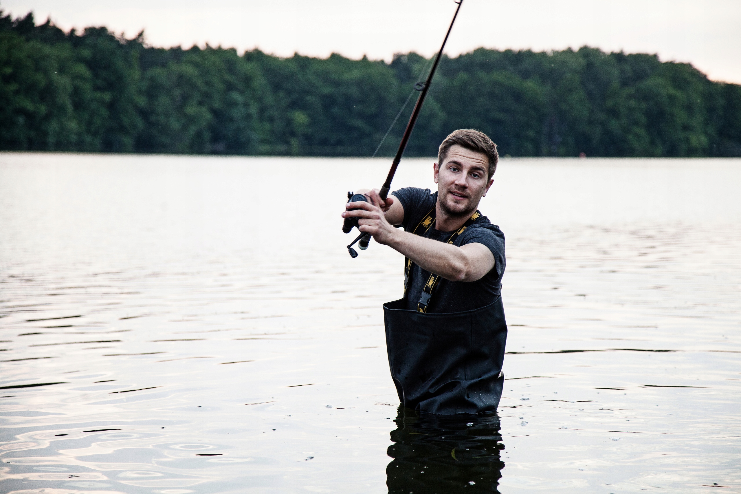 Spodniobuty Wodery Czarne Wędkarskie PROS rozm. 46 Rozmiar 46