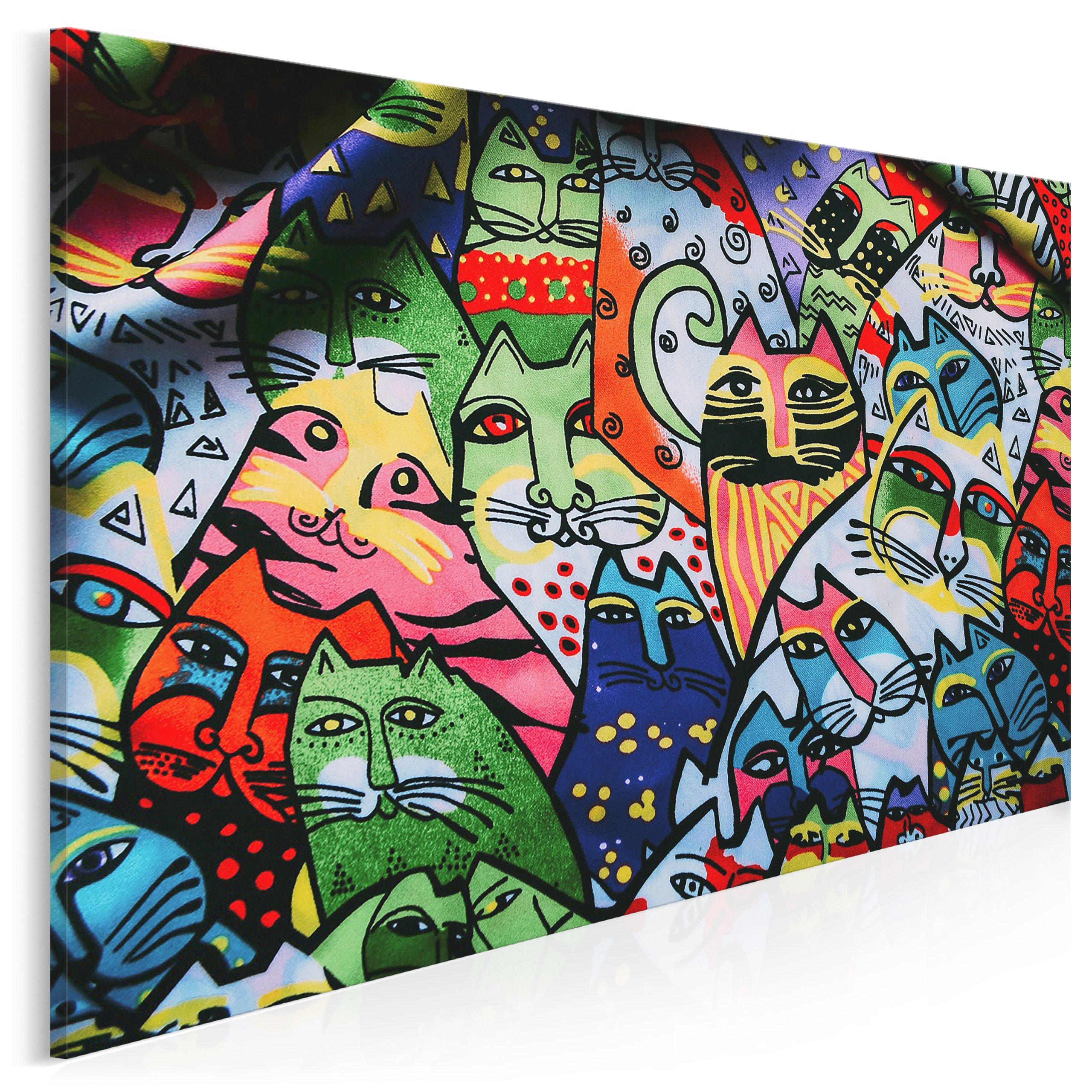 

906301 Q2 Zdjęcie na płótnie Koty Kolorowy Mural