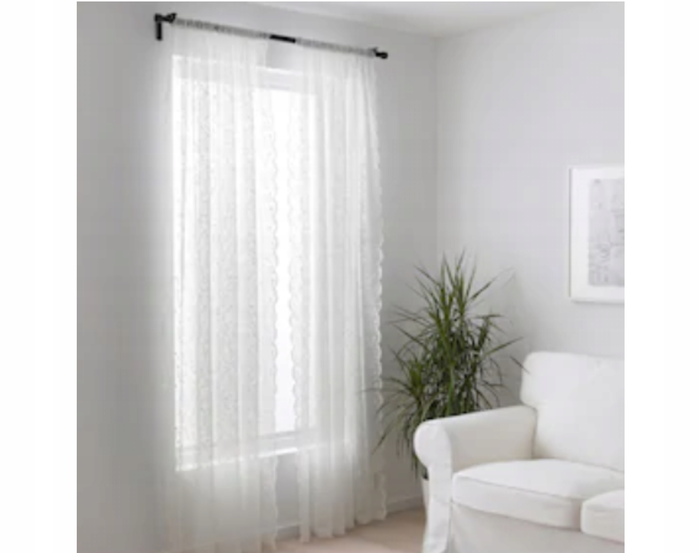 

Ikea Lillyana firanki białe 145x300 2 szt. firany