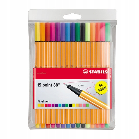 Cienkopis Stabilo Point 88 zestaw 15 kol w etui Marka Stabilo