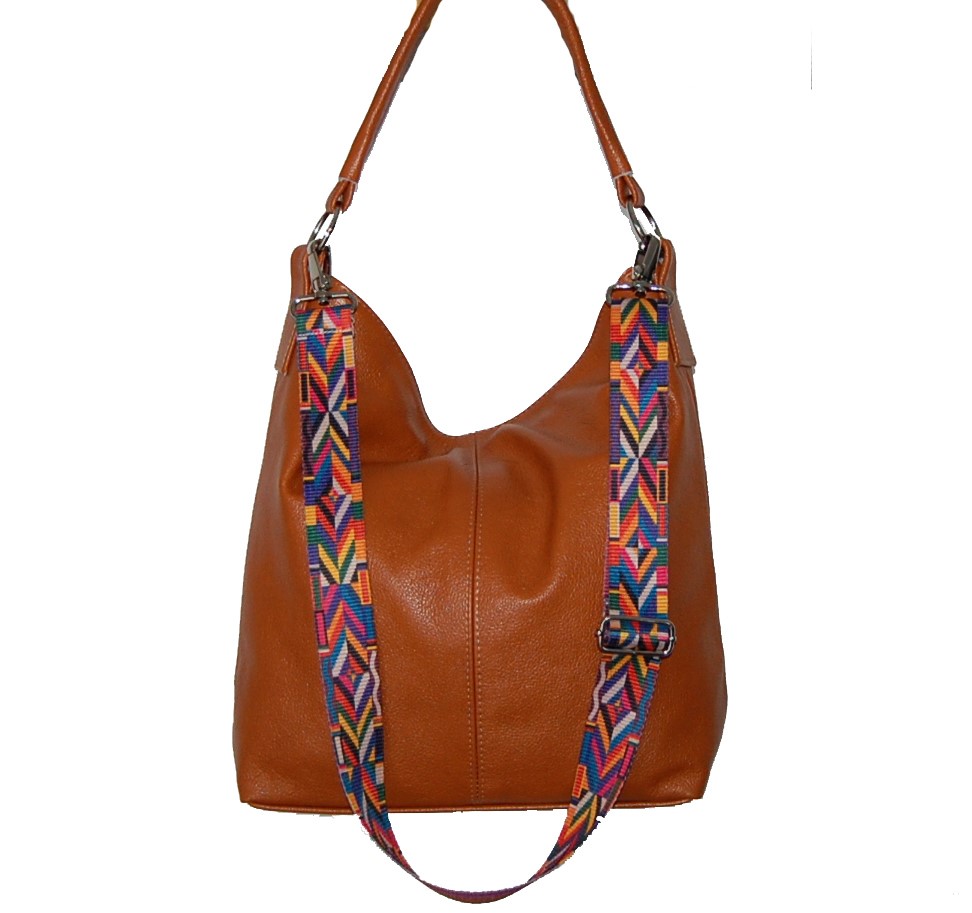 

Torebka Skórzana Shopper Pasek Aztecki 100% Skóra