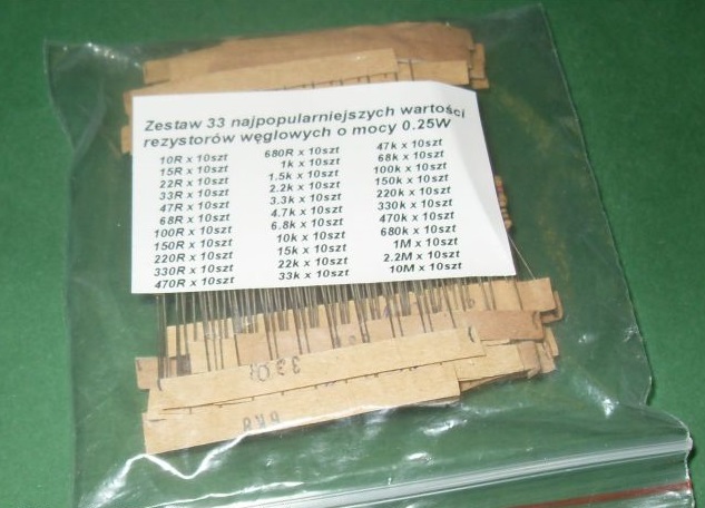 ZESTAW REZYSTORÓW 0,25W 330szt różne wartośc (3207 Kod producenta 3207