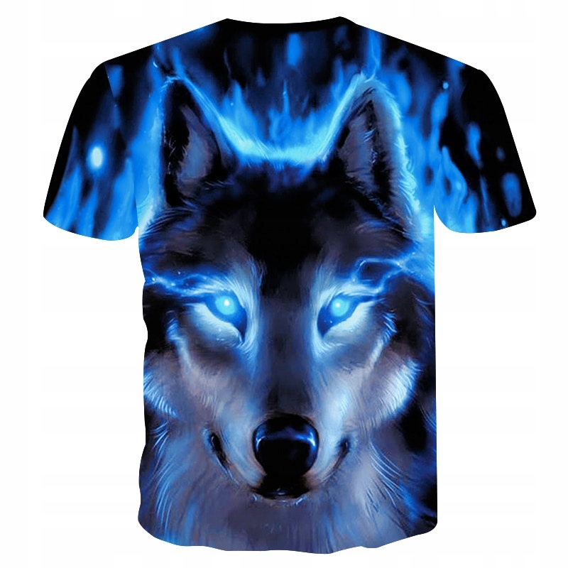 

Koszulka z Krótkim Rękawem T-Shirt Wilk 3D