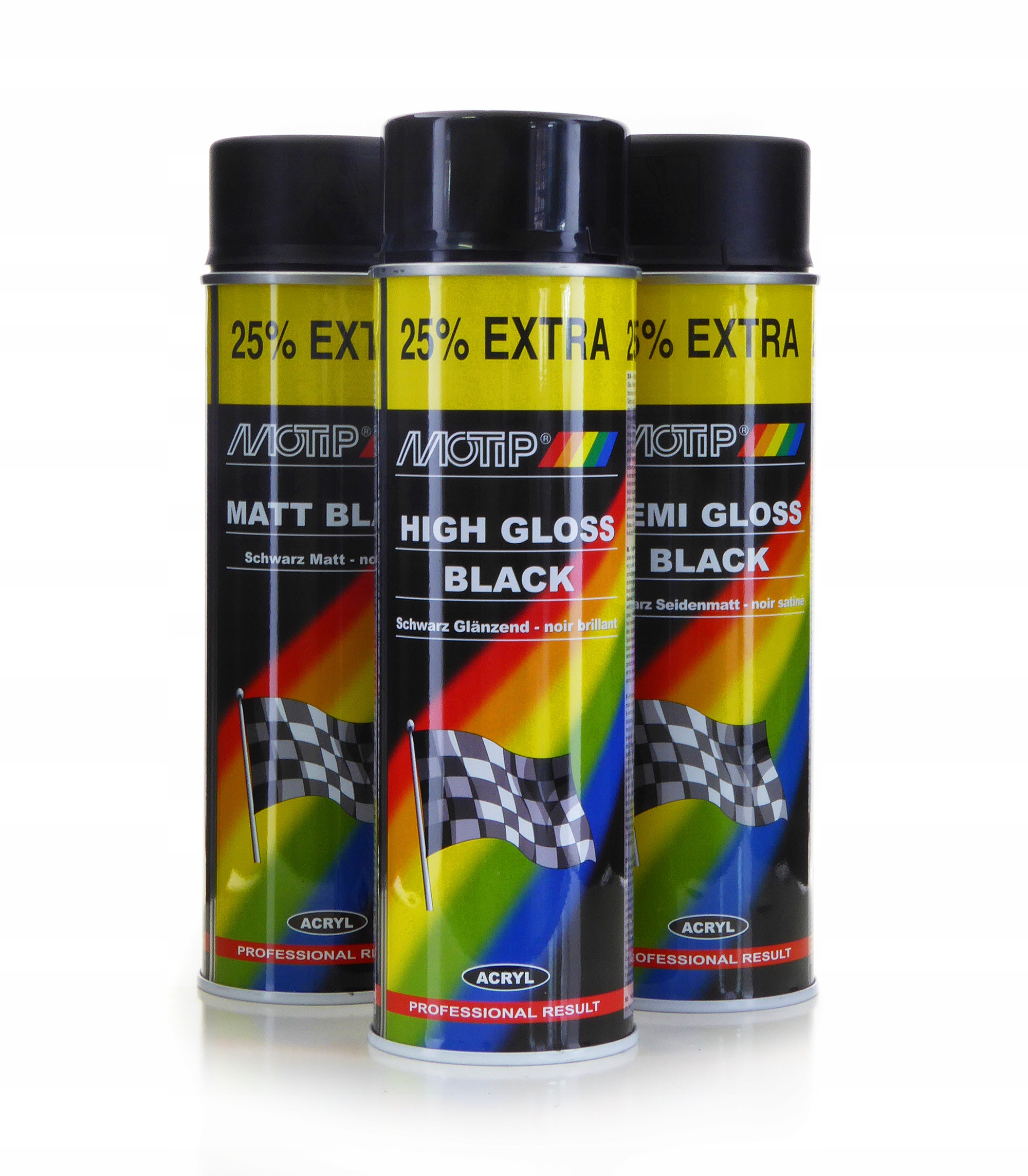 MOTIP LAKIER AKRYLOWY LAKIER FARBA SPRAY CZARNY PÓŁMAT 500ML Rodzaj akrylowe