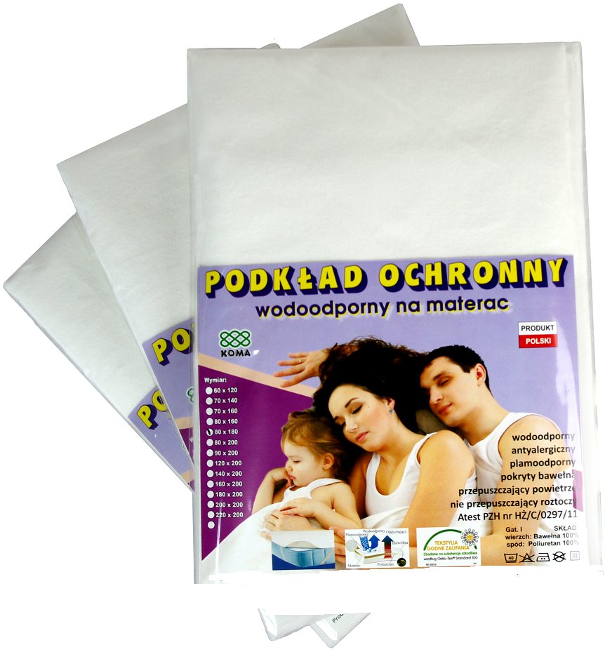 PODKŁAD NA MATERAC, WODOODPORNY, OCHRONNY 120x60 Marka AS