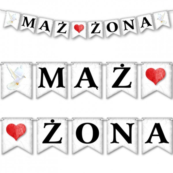 

Baner weselny Mąż & Żona dekoracje ślubne ślub
