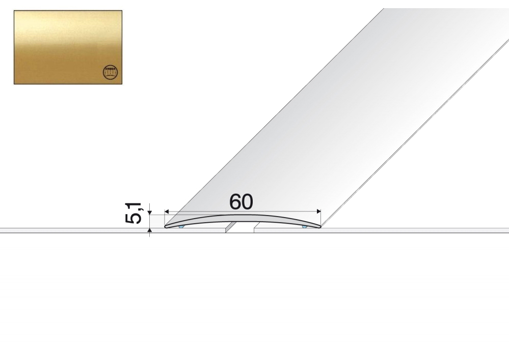 

Listwa łączeniowa A70 aluminiowa 200x6cm Złoto