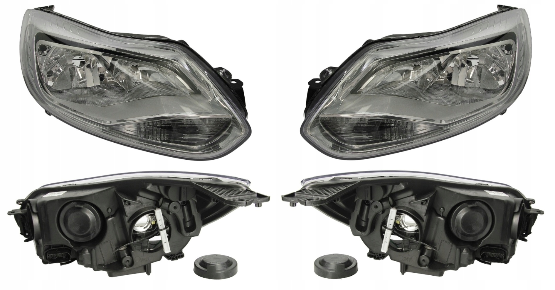 РЕФЛЕКТОРИ ФАРИ FORD FOCUS Mk3 10-14 СРІБНИЙ L+ПРАВ.