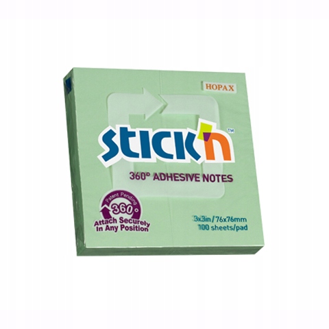 

Notes samoprzylepny 76x76 Stickin klej 360 zielony