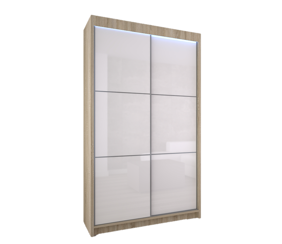 SZAFA PRZESUWNA czarna biała lacobel 120 LED V120 Typ drzwi Przesuwne