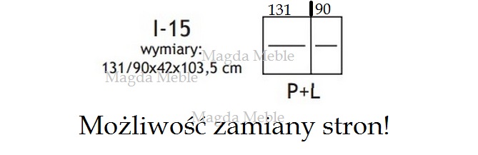 I15 KOMODA SZAFKA NAROŻNA ROGOWA jesion biała 90 L Kod producenta I15