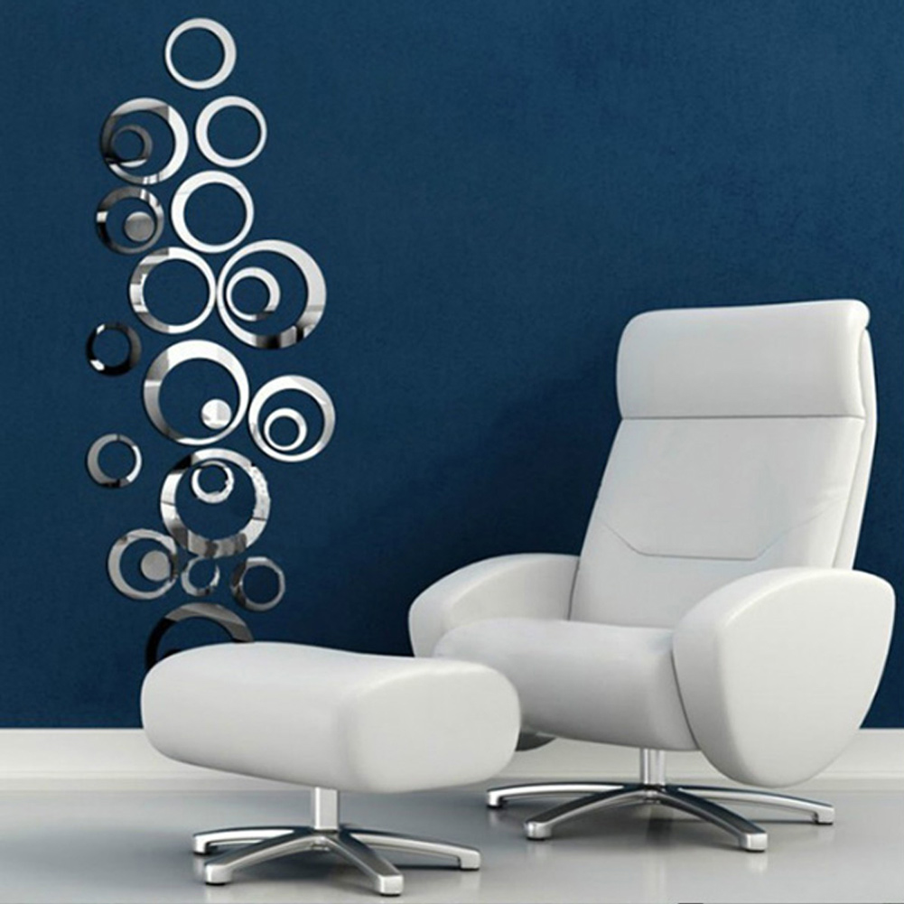 Lustrzane Srebrne koła dekoracyjne 3D Długość 15.5 cm