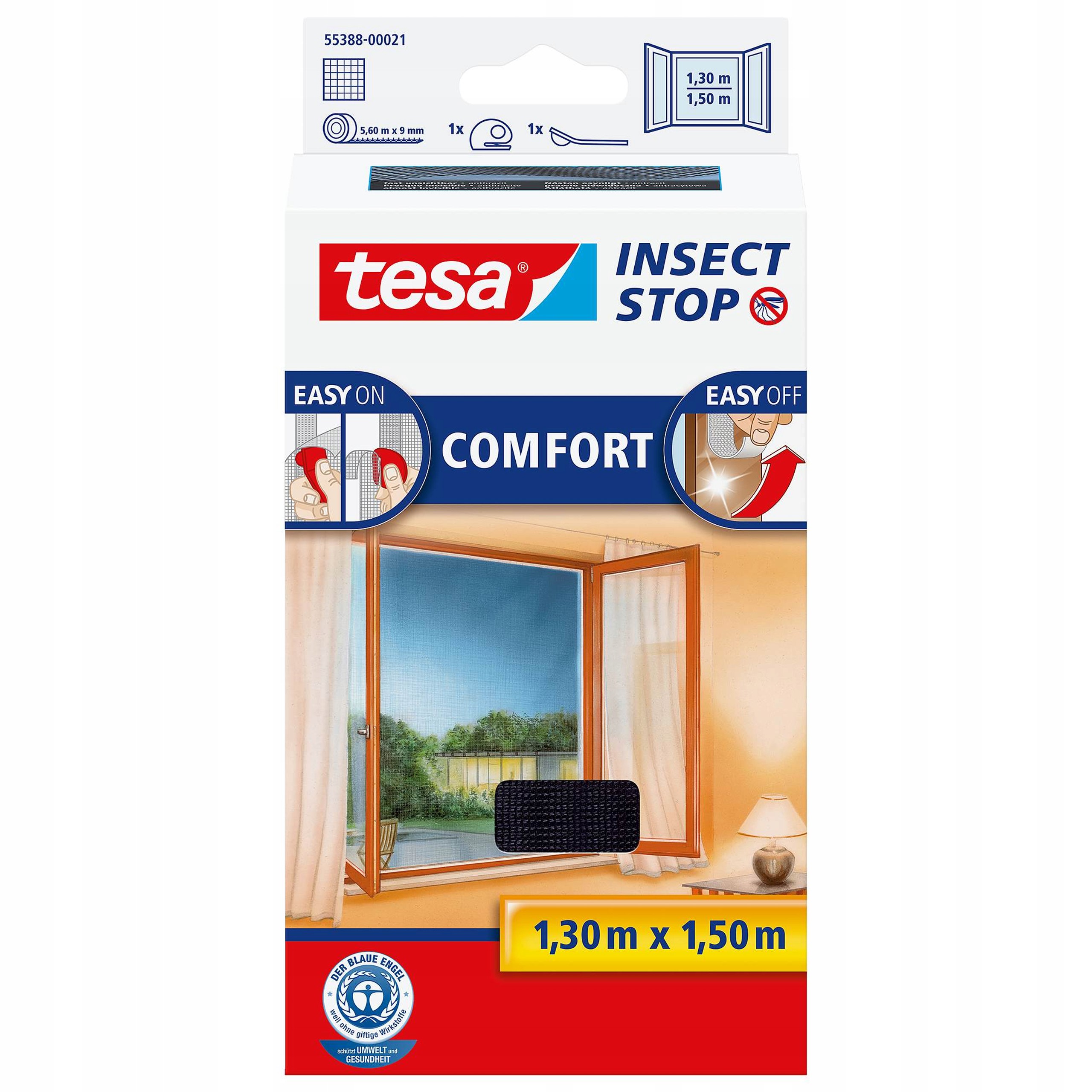 

Moskitiera Comfort Tesa 130x150 1,3 x 1,5m Czarna