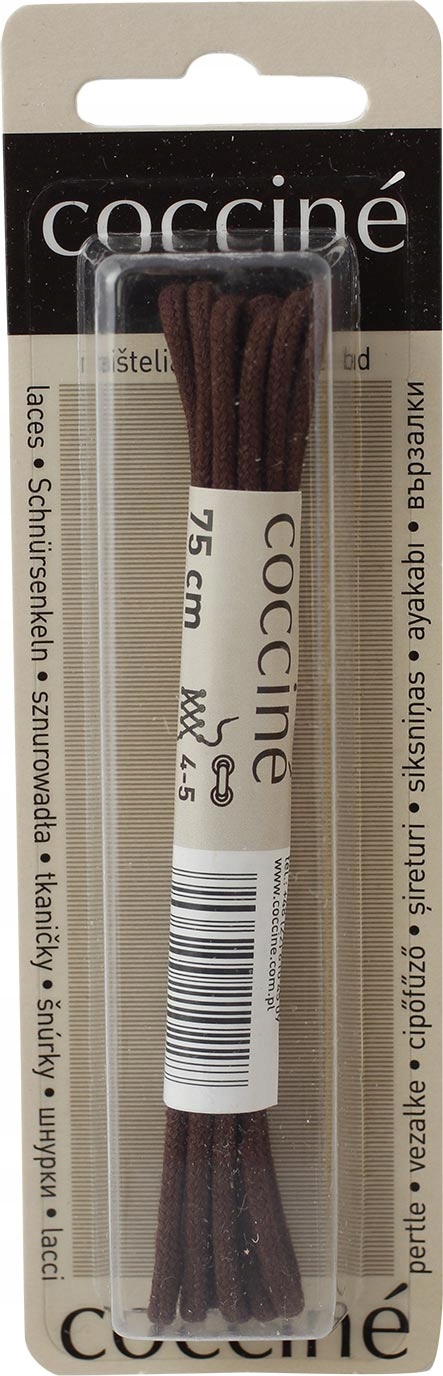 

Sznurowadła bawełniane 75cm 2mm- Brązowe Coccine