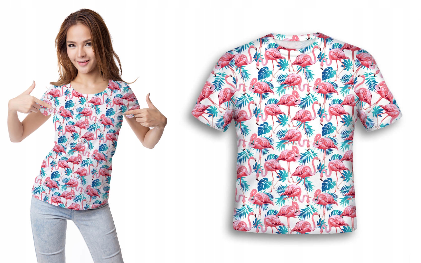

Koszulka Fullprint Flamingi XL Nadruk 3D