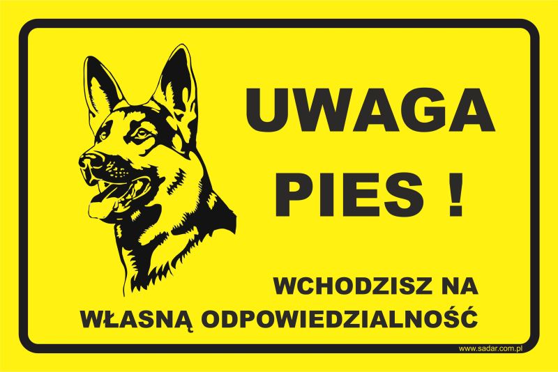 

Tabliczka Uwaga Pies 30x20 CM Producent