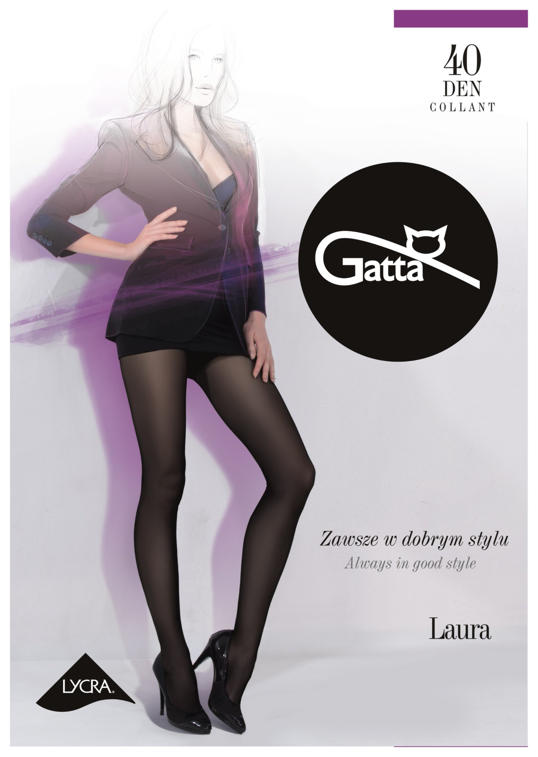 

Rajstopy Gatta Laura 40 den 5 XL Lycra