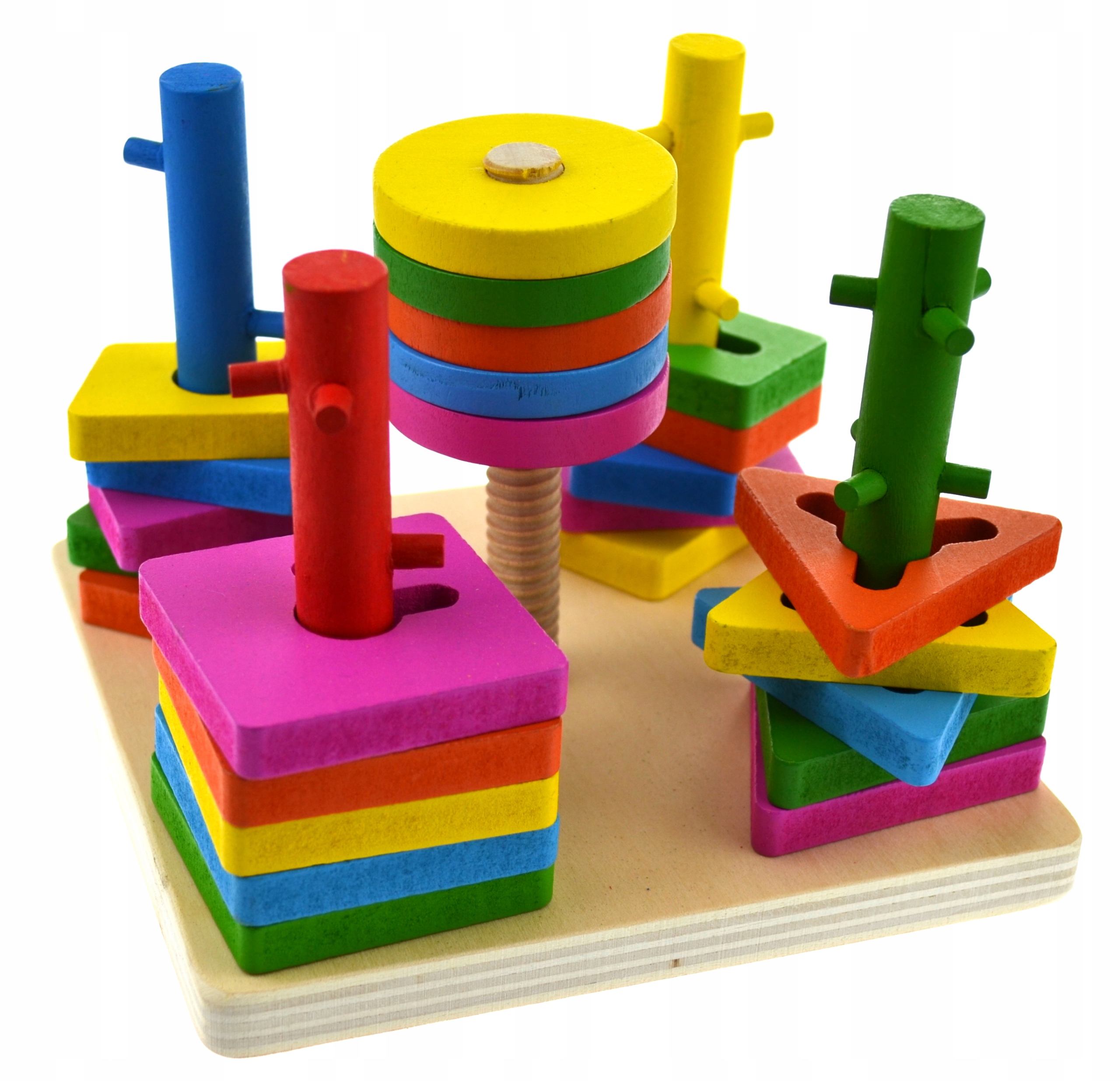 SORTER UKŁADANKA LOGICZNO ZRĘCZNOŚCIOWA DREWNIANA Materiał Drewno