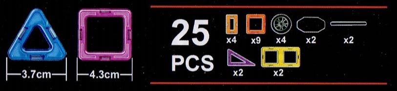 KLOCKI MAGNETYCZNE KONSTRUKCYJNE POJAZD 25el Marka inna