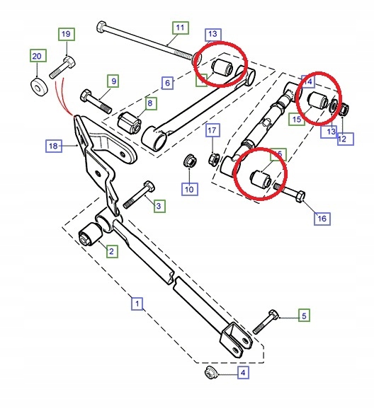 Tuleja drążka wahacza tył Freelander BRITPART Producent części Britpart