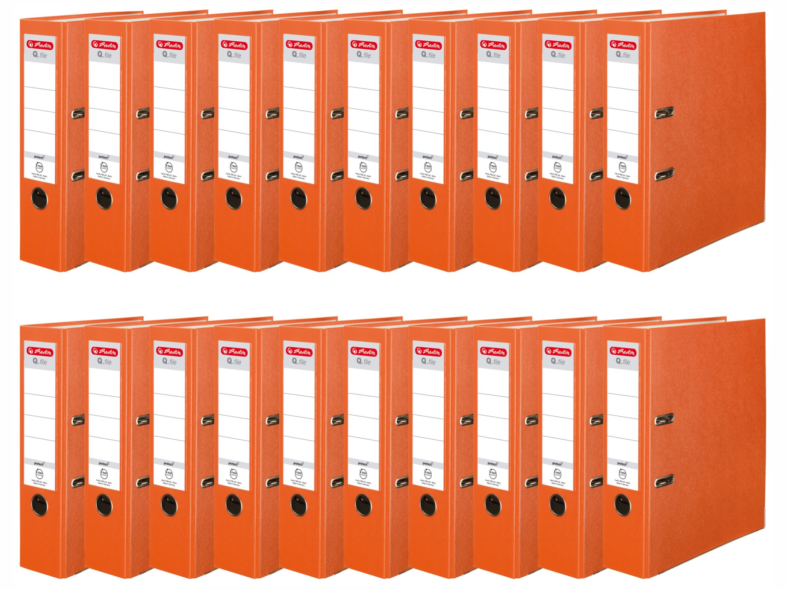

20x Segregator Herlitz Q.file A4 80 pomarańczowy