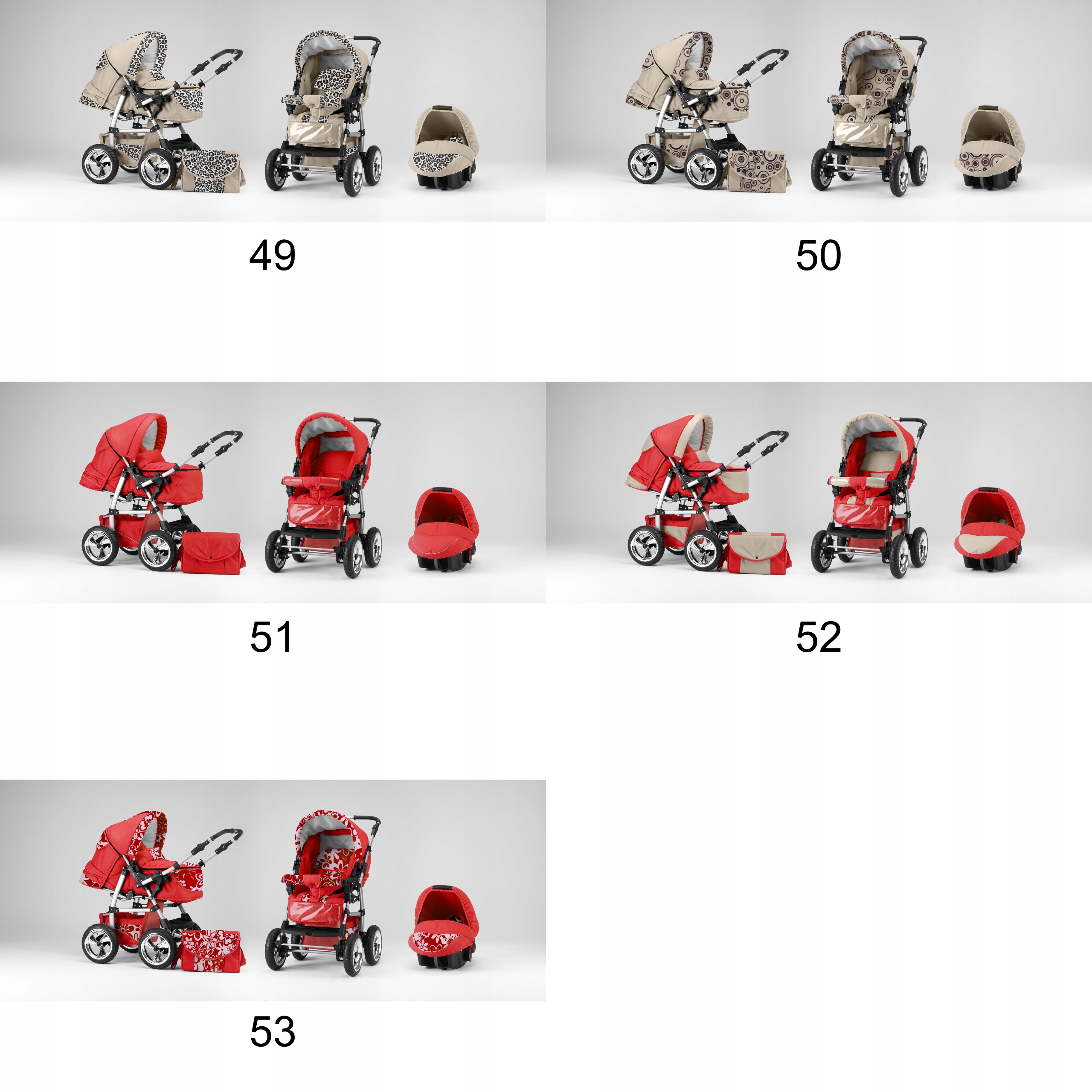 POLSKI WÓZEK + FOTELIK - 3w1 - 53 kolory Szerokość produktu 60 cm