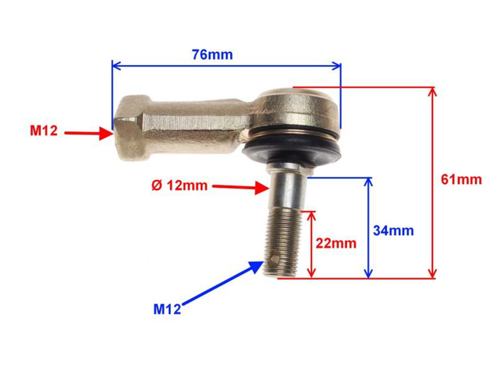 Końcówka Drążka Kierowniczego P M12 12mm Atv Quad Shineray Bashan Loncin Numer katalogowy części 5135ATV