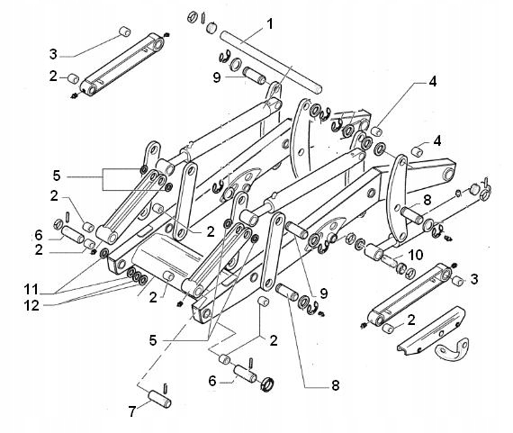 SWORZNIE PRZEDNIEJ LYZKI TULEJE CASE 580SR 695SR Part number