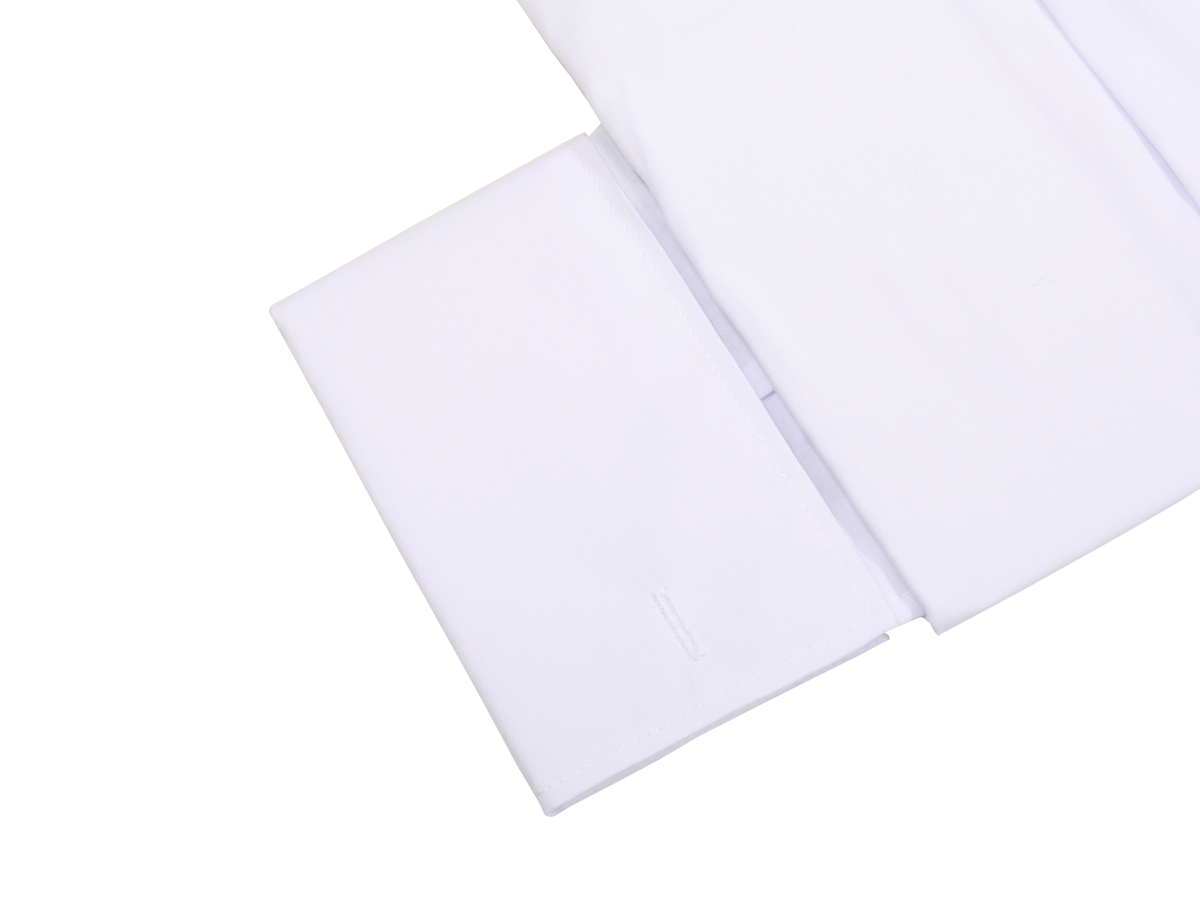 KOSZULA BIAŁA GŁADKA NA SPINKI 38 182-188 SLIM FIT Kolor biały