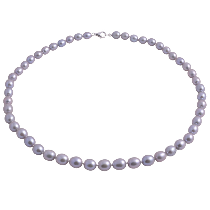 Stříbrný Náhrdelník S Šedými Perlami Ve Tvaru Slzy