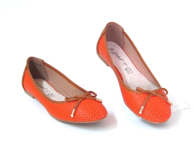 

Baleriny ~ Wishot ~ wkł skóra kokardka Orange 38