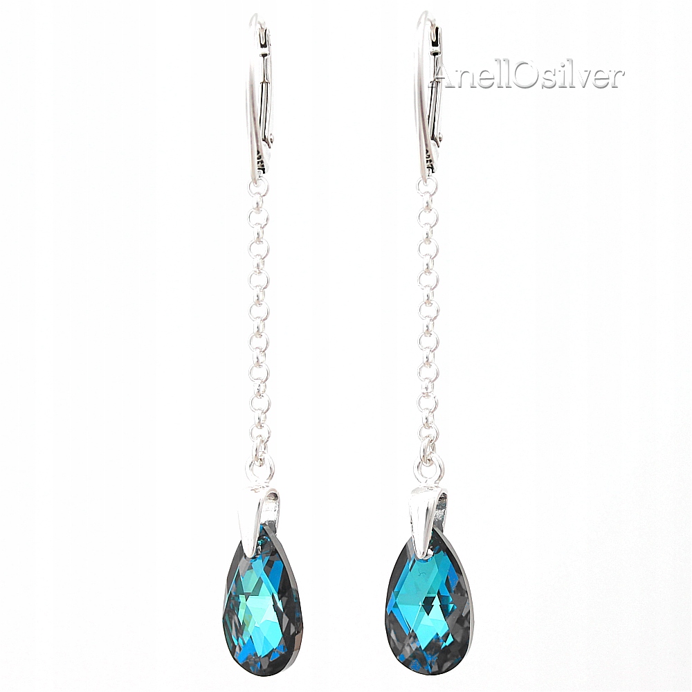 Srebrne Kolczyki z Swarovski Element's Opakowanie Marka Inna marka