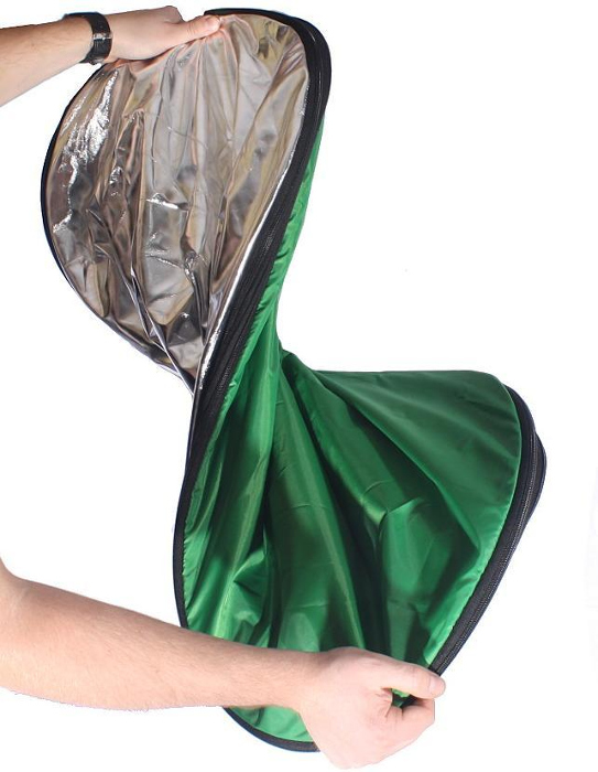 BLENDA 2w1 OKRĄGŁA 82cm SREBRNO-ZŁOTA +ETUI Marka Massa