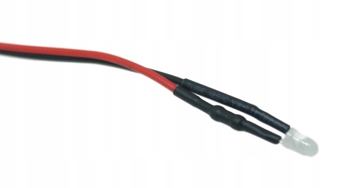 

Dioda Led 3mm 12V DC Biała mat z przewodem 20cm
