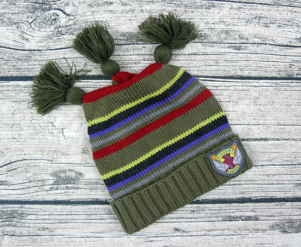 NEXT ШАПОЧКИ ДЛЯ МАЛЬЧИКОВ ШАПОЧКА ПОЛОСАТЫЙ ПОМПОН 3-6 М