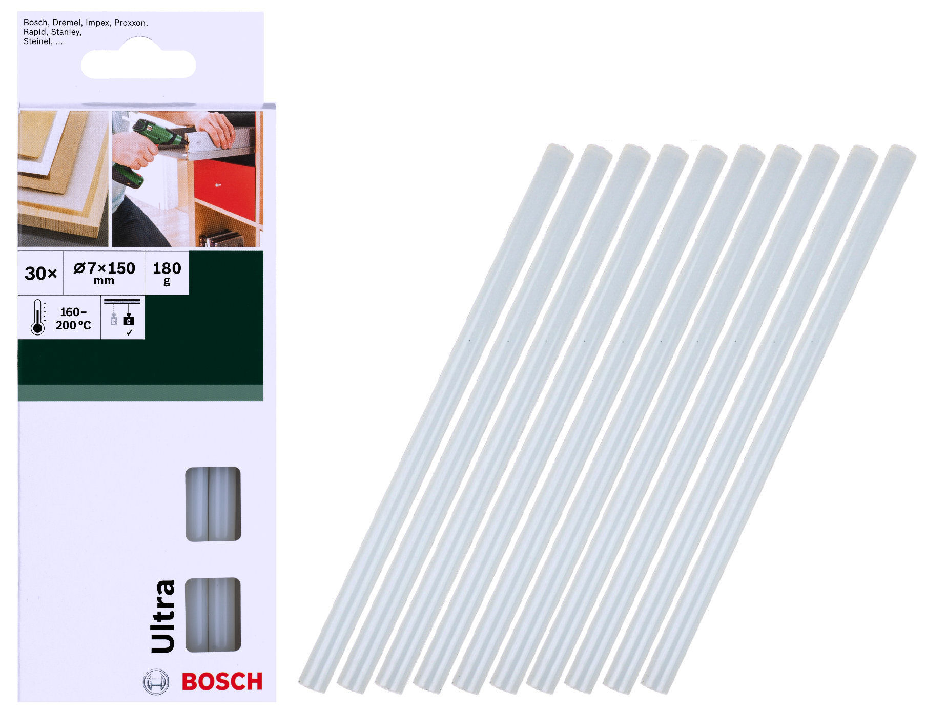 

Uniwersalne sztyfty kleju 7mm Bosch Pkp 30 sztuk