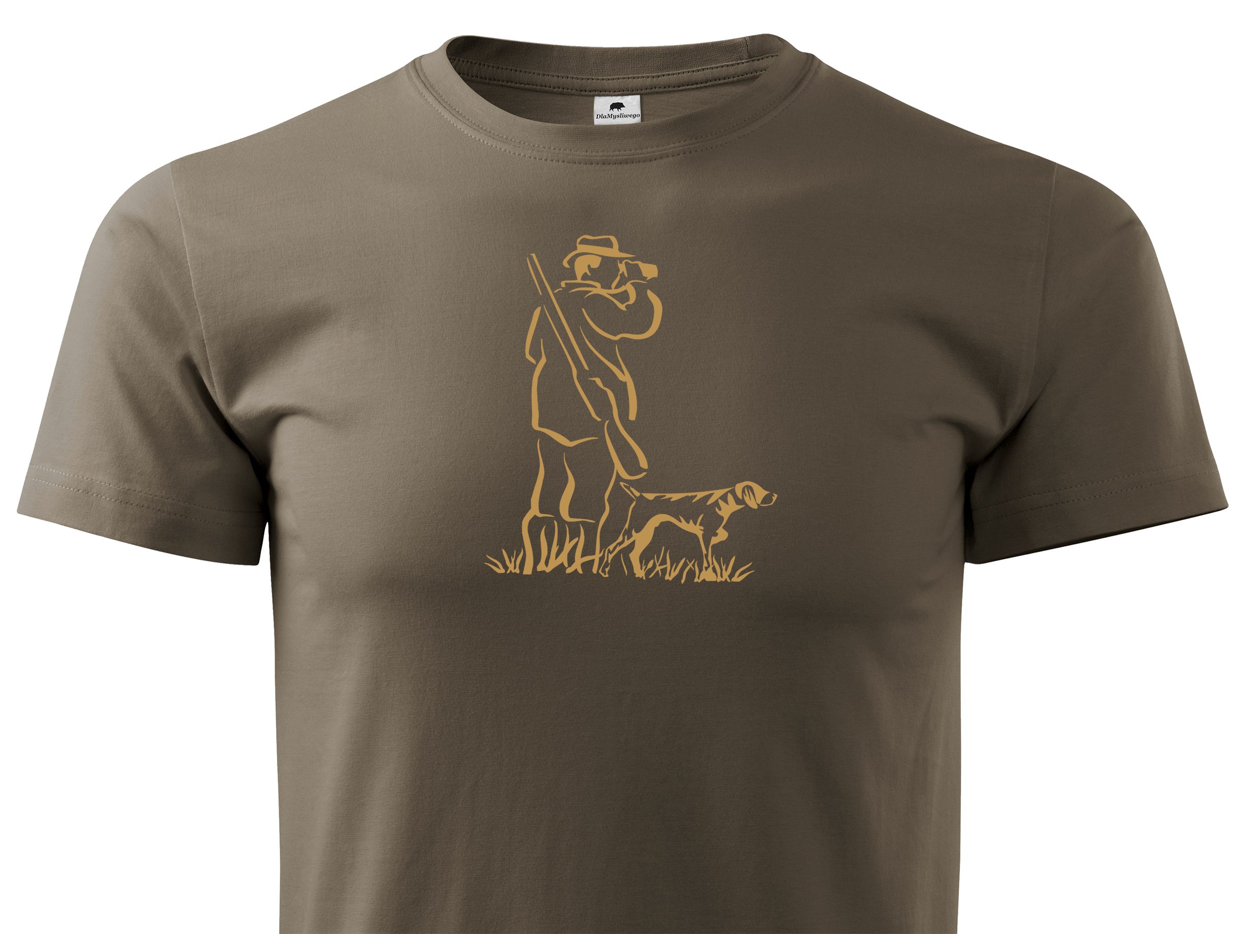 

T-shirt Bawełniany Na Polowanie Myśliwy Z Psem XXL
