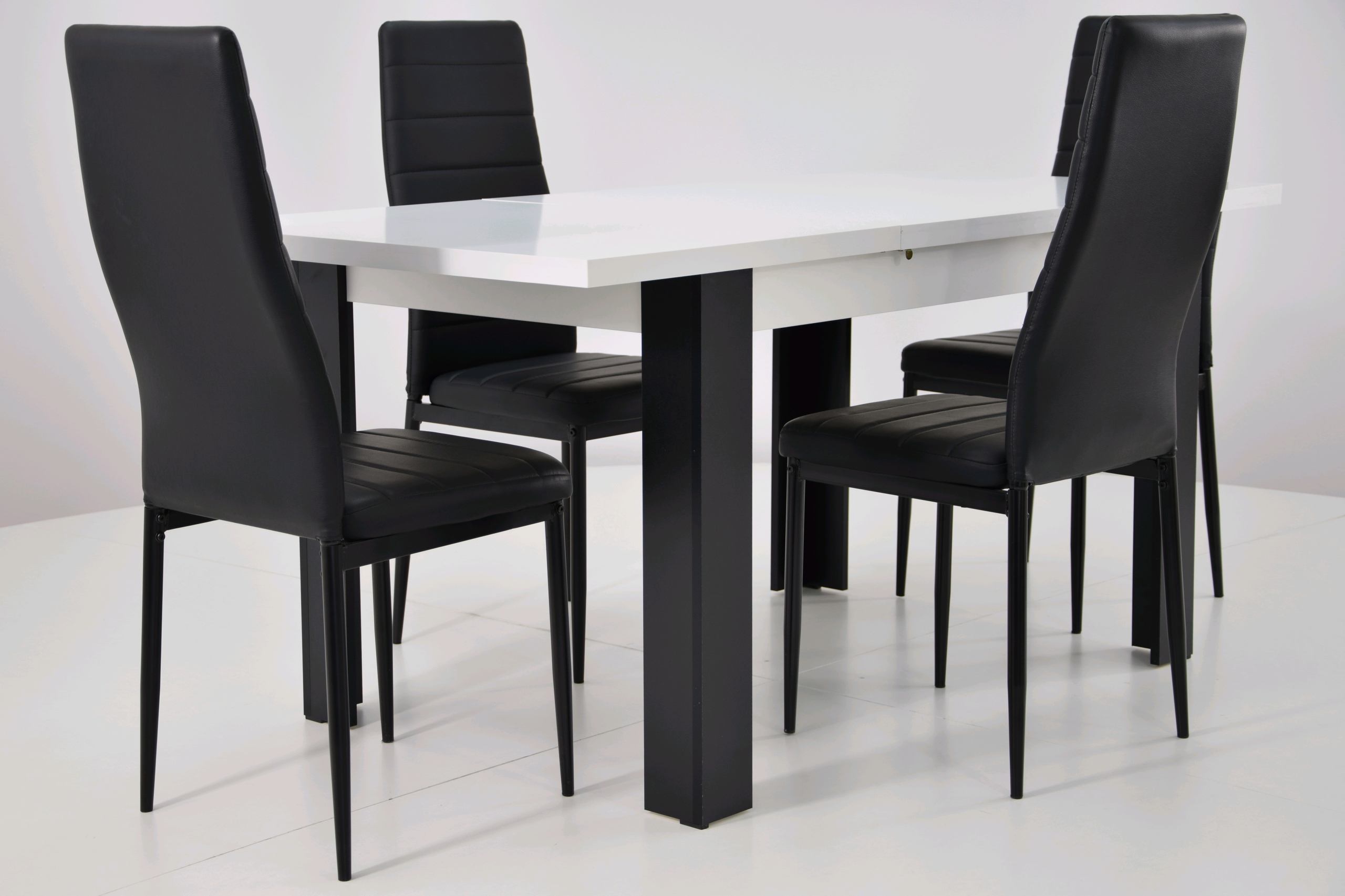 STÓŁ I 4 KRZESŁA zestaw do salonu ROZKŁADANY BIAŁY Kod producenta CH-1