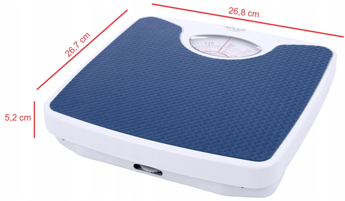 Waga Łazienkowa Mechaniczna AD 8151 Blue – Dokładność 1 kg, 130 kg
