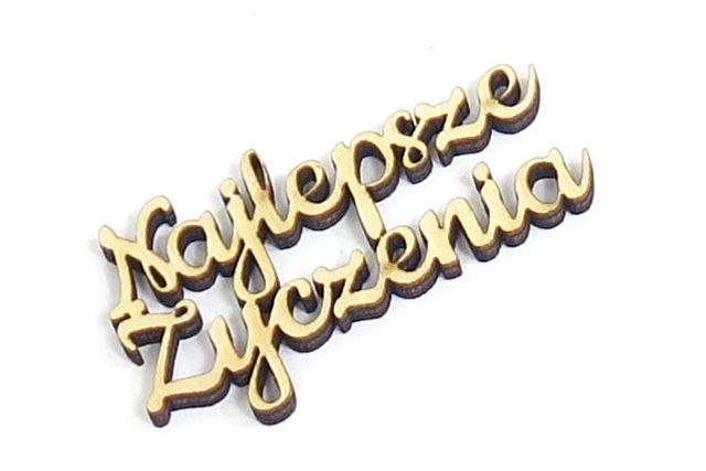 DEKOR OZDOBA NAPIS Najlepsze Życzenia 60x35mm VD46 Kolor inny kolor