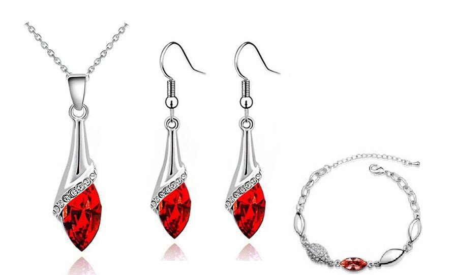 

Komplet Kropla Oceanu 4 kolory kr. Swarovski sreb