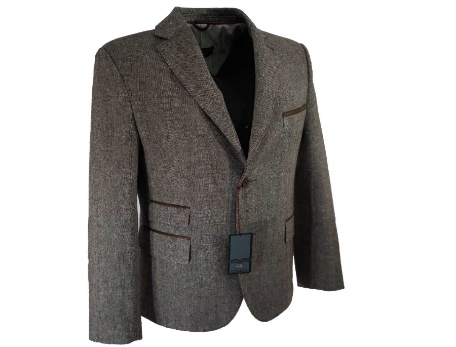 

Marynarka Slim Fit Męska Skórzane Łaty 48 M Nowość