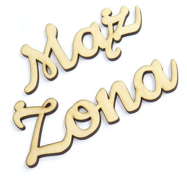 NAPISY DEKORY DECOUPAGE Mąż Żona ZE SKLEJKI YR58 Kolor dominujący inny kolor