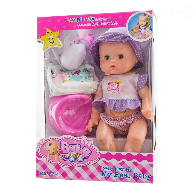 LALKA EUROBABY ŚPIEWA PIJE ROBI SIKU WYSOKOŚĆ 30CM Bohater / Bajka Inny