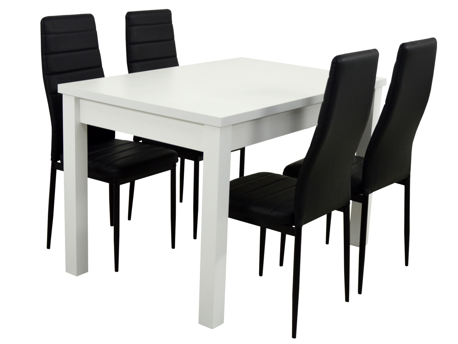 Темные кухонные столы. Обеденная группа 160х90 Hugo-XL черный и 4 стула alan (Black.... Обеденная группа 120х70 Hugo-s белый и 4 стула alan (White). Белый стол черные стулья. Стол обеденный бело-черный.
