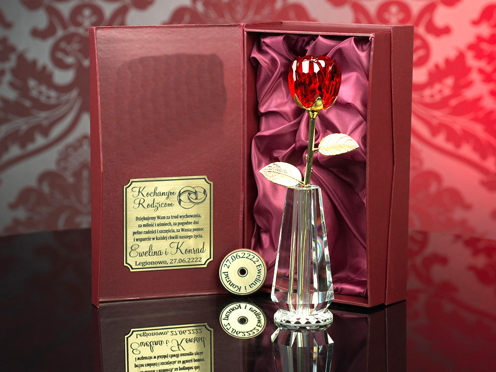 RÓŻA PREZENT 1-99 LAT URODZINY ROCZNICA ŚLUBU WAZO Kod producenta 0281