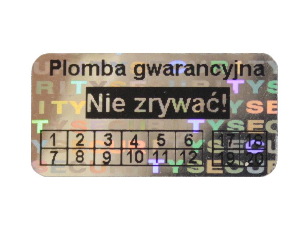 

Plomby Gwarancyjne Stickery 20x10 Hologram 500SZT