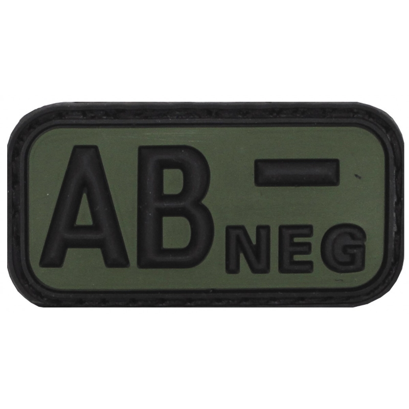 Naszywka Grupa Krwi Mfh Pvc Olive Rzep Patch 3D Ab -neg 50x27 mm
