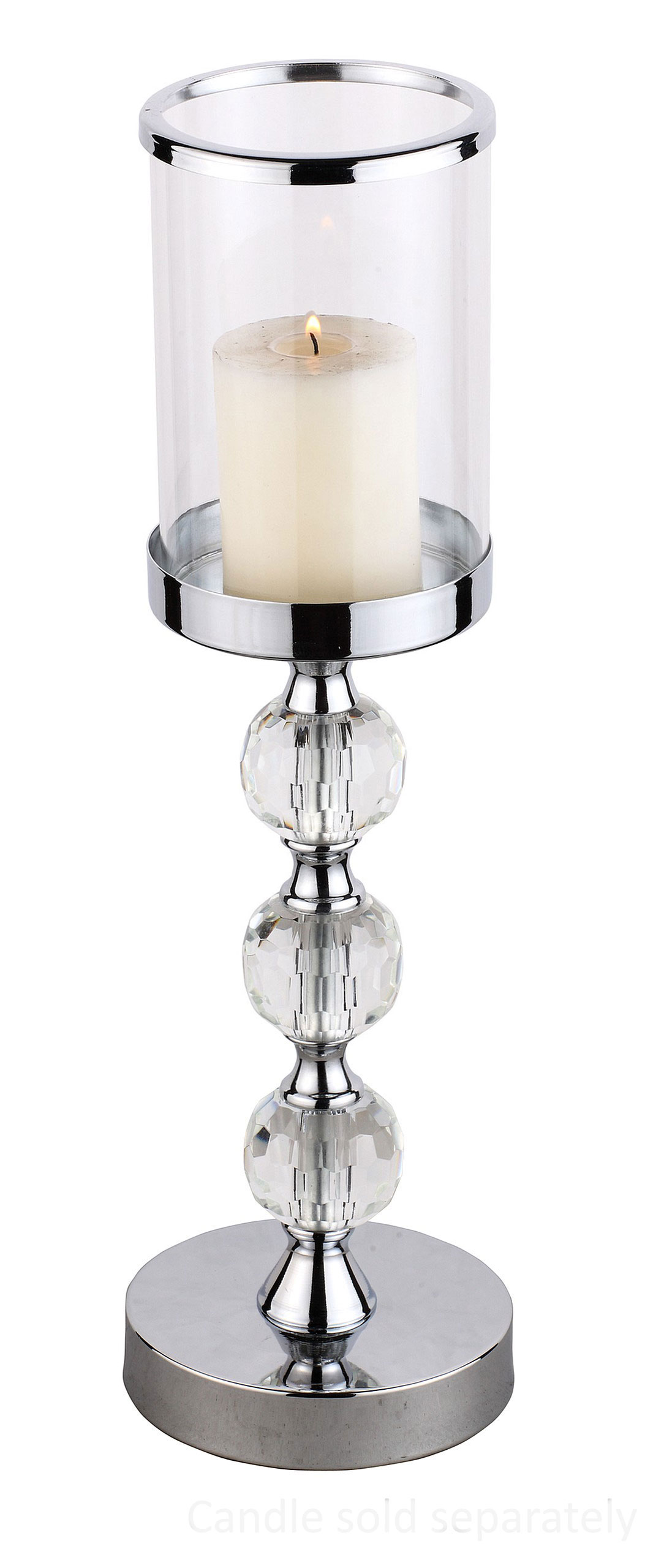 

Świecznik Szklany Lampion Glamour 3 Kryształ. Kule